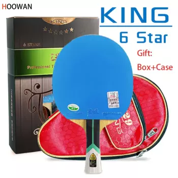 Ракетка для настольного тенниса King 729 Star Blue, новая синяя резиновая клейкая ракетка для пинг-понга в агрессивном стиле с петлей для вождения, 6/7