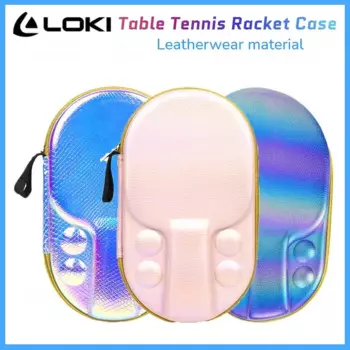 Ракетка для настольного тенниса LOKI, искусственная кожа, коробка для пинг-понга, Высококачественная Глянцевая ракетка для настольного тенниса на молнии