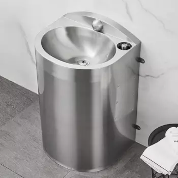 Раковина в стиле тюремной колонны раковина из нержавеющей стали 304 со встроенным смесителем раковина