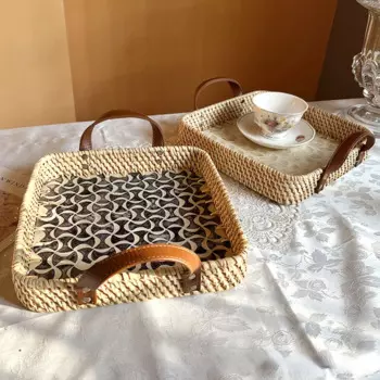 Ракушка из искусственного ротанга, круглый и креативный поднос для закусок, Женская Роскошная Высококачественная тарелка для фруктов, корзина для хлеба