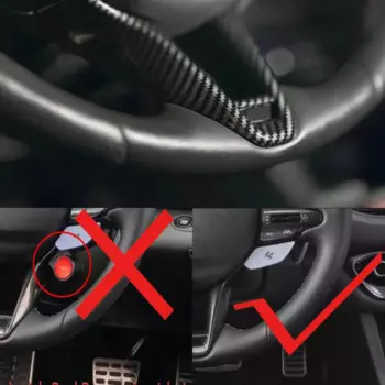 Рама рулевого колеса в стиле углеродного волокна, декоративная накладка на подбородок для Hyundai Veloster JS N 2019 2020 2021 2022 2023