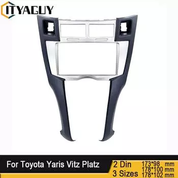Рамка 2 Din для автомобильной стереосистемы Toyota Yaris Vitz Platz, комплект отделки для приборной панели 2005-2011, для установки DVD-плеера