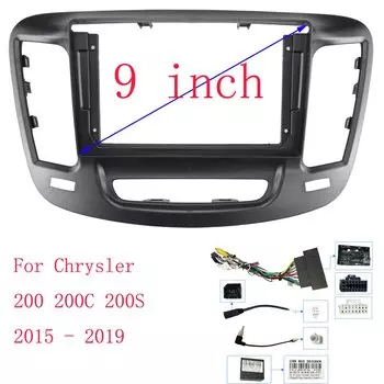 Рамка автомобильного радио Fascias для Chrysler 200 UF 2014-2019 9-дюймовая 2DIN стерео панель жгут проводов адаптер кабеля питания декодер Canbus