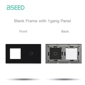Рамка для розеток BSEED Plus стеклянная 1/2/3 клавиши 157 мм белый/черный