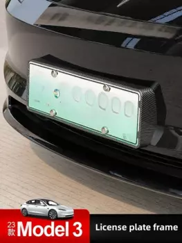 Рамка номерного знака для Tesla Model 3 2023, полное покрытие, встроенная край, базовая рамка из АБС-пластика, крышка рамки
