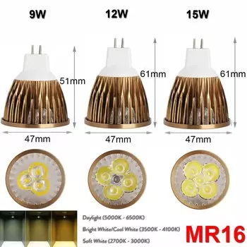 RANPO Светодиодная лампа GU10 MR16 коричневая 9/12/15Вт