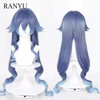 RANYU Genshin Impact Layla парик синтетический длинный волнистый вьющийся Ombre синий градиент игровой парик для косплея для повседневной вечеринки