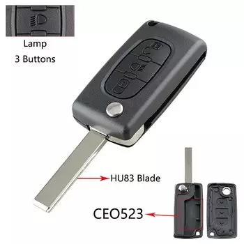 Раскладной Автомобильный флип-чехол 107 207 307 308 407 607 807 для Citroen C2 C3 C4 C5 C6 C8 HU83/VA2 Blade CE0523 CE0536