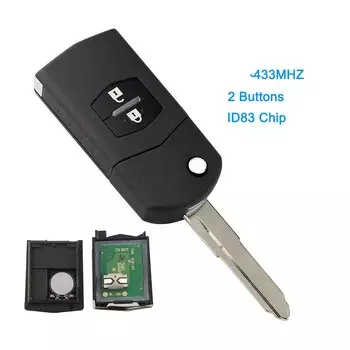 Раскладной Автомобильный ключ YIQIXIN 433 МГц для Mazda M2 M3 M5 M6 M8 Demio 2 Axela Premacy Atenza ID83 Chip 2006-2009 2/3 кнопочный складной пульт дистанционного управления