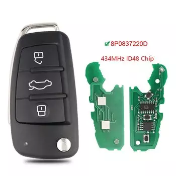 Раскладной Автомобильный ключ YIQIXIN 434 МГц чип ID48 для Audi A3 A4 A2 A6 A5 B8 S3 S4 TT Cabrio Quattro Avant Универсальный 8P0837220D Q K пульт дистанционного управления