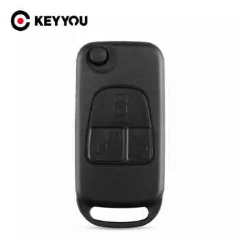 Раскладной чехол для ключей KEYYOU с 3 кнопками и пультом дистанционного управления, раскладной чехол для ключей для Mercedes Benz ML C S Class ML320 C230 ML430, чехол для ключей
