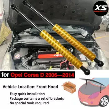 Распорки капота для Opel Corsa D 2006-2014, передняя крышка капота, модификация, поддержка подъема, амортизатор, амортизатор, углеродное волокно, газовая Магнитная штанга