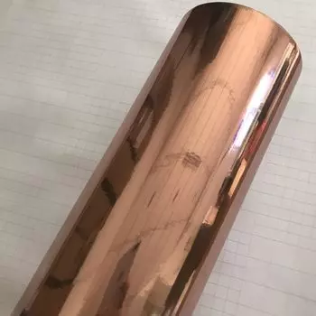 Растягивающаяся хромированная зеркальная Золотая виниловая пленка самоклеящаяся Автомобильная наклейка воздухосъемная пленка