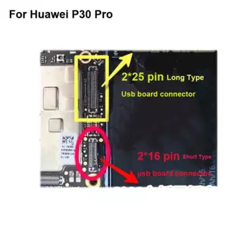 Разъем для док-станции Micro USB, 2 шт., разъем FPC для Huawei P30 Pro logic на материнской плате, материнской плате для Huawei P 30 Pro