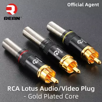 Разъем для кабеля NEUTRIK's REAN Phono RCA с пружинным хвостом, позолоченный штырьковый разъем для сварки аудио, DVD, кинотеатра, записывающий плеер 1/5/10 шт.