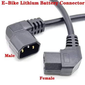 Разъем для литиевой батареи электровелосипеда, мощная розетка для зарядки, мужская и женская 3-контактная розетка для электромобиля со шнуром питания