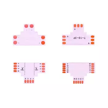 Разъем для светодиодной ленты 2/3/4/5PIN угловой 10 мм T/L/X образный разъем для свободной пайки простое использование для WS2811 WS2812B 3528 5050 5630