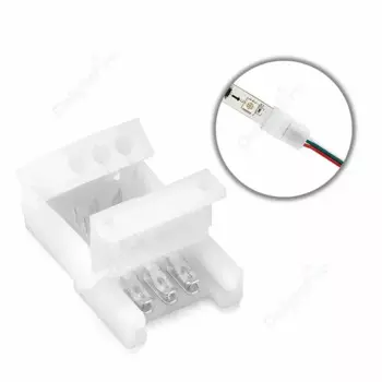 Разъем для светодиодной ленты 2/3/4 Pin 8/10 мм, регулируемый коннектор под прямым углом для светодиодной ленты 3528/5050 SMD RGB, угол 90 градусов