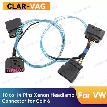 Разъем для ксеноновой фары для VW Golf 6 MK6 VI от 10 до 14 контактов, диапазон выравнивания автомобиля, адаптер для углов фары