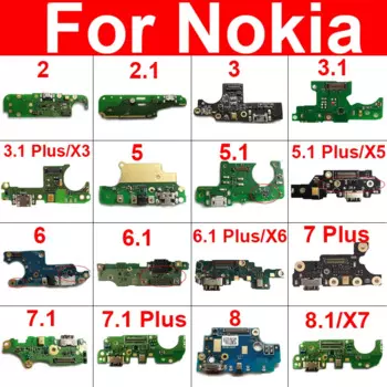 Разъем для зарядного устройства USB для Nokia 2 2.1 3 3.1 5 5.1 6 6.1 7 7.1 8 8.1 Plus X5 X6 X7 Разъем для зарядки Док-станция Ремонт