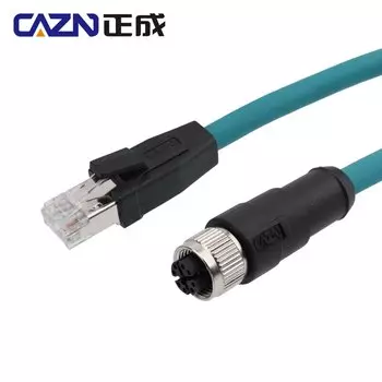 Разъем Ethernet M12, 8 pin X code Female к RJ45 водонепроницаемый Ethernet-кабель, промышленный Ethernet