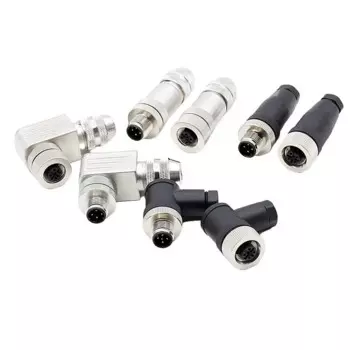 Разъем M12, Ethernet-разъем PROFINET, 4-ядерный 5-ядерный 8-ядерный 12-контактный металлический экранированный авиационный разъем в сборе