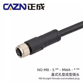 Разъем M8 CAZN черный 3 4 5 6 8 контактов