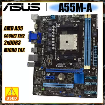 Разъем материнской платы ASUS A55M-A FM2 DDR3 для AMD A10/A8/A6/A4/Athlon Cpus SATA2 AMD A55 USB2.0 PCI-E X16 Placa-me
