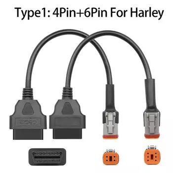 Разъем OBD 2 для мотоцикла Harley, 6-контактный 4-контактный на 16-контактный адаптер OBD2, диагностический сканер OBD2, кабель-адаптер, сканер OBD