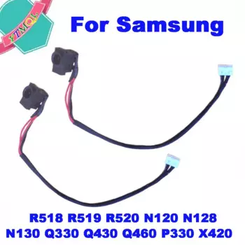 Разъем питания постоянного тока с кабелем для Samsung R518 R519 R520 N120 N128 N130 Q330 Q430 Q460 P330 X420, 20-100 шт., гибкий кабель для ноутбука