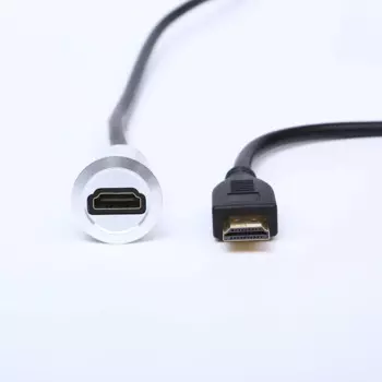 Разъем USB, диаметр монтажа гнезда 22 мм, разъем HDMI «Мама-папа» с кабелем 1 м