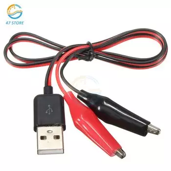 Кабель Gaqqee USB - крокодилы 58 см
