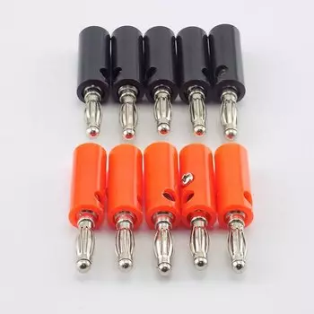 Разъемы "банан", QvvCev, красные и черные, 4 мм, без пайки