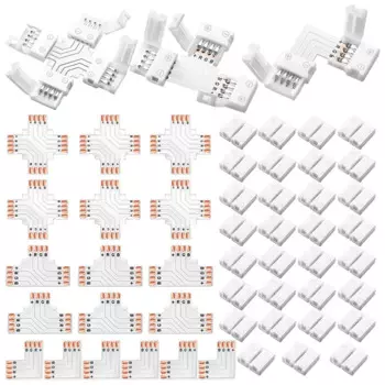 Разъемы для светодиодных лент, 4-контактные разъемы для светодиодных лент RGB, Т-образные разъемы для светодиодных лент 5050 RGB