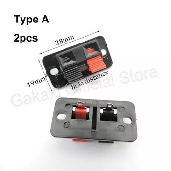 Разъемы Gakaki 22857, 22855, 2 шт., пружинная нагрузка, для аудиодинамиков