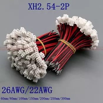 Разъемы JST XH2.54 2-контактные 26AWG 24AWG 100 шт