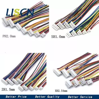 Разъемы LISM SH/JST/ZH/PH/XH 1.0/1.25/1.5/2.0/2.54 мм с проводом 2-10 контактов