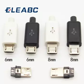 Разъемы Micro USB ELEABC 10 шт., белый, черный