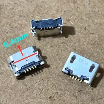 10-100 шт. разъем Micro USB DIP2 6,4 мм USB-разъем для зарядки для Nokia 8600 Lenovo A60 A366T PAD A1 07 A520 A288T A500 A750