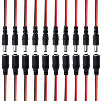 Разъемы «папа-мама» ELEABC, 12В, 5.5x2.1 мм