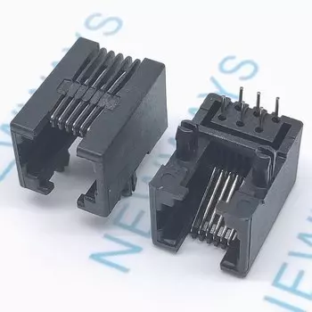 10 шт./лот Rj11 розетка Rj12 телефон 90 градусов 6-контактный кристалл гнездо 95001-6P6C розетка