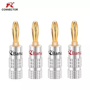 Разъемы типа "банан" R L1001 24К золото латунь 4 мм