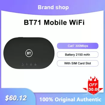 Разблокированный Wi-Fi-роутер Alcatel BT71, портативный мобильный мини-роутер MiFi Cat7, 300 Мбит/с, аккумулятор со слотом для Sim-карты, 2150 мАч