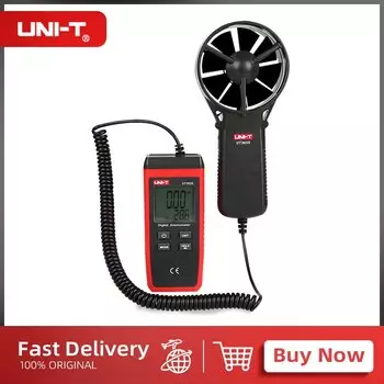 Раздельный цифровой анемометр UNI-T UT363S, точный датчик скорости ветра, весы с дисплеем, измерение температуры ветра, 1 м, испытание на падение
