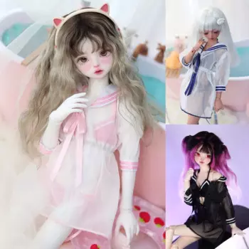 Размер 1/3 1/4, Одежда для куклы bjd, сетка, женское нижнее белье, аксессуары для кукол из трех частей