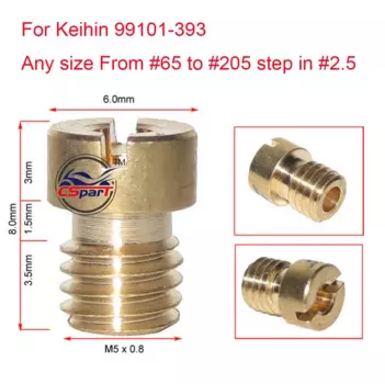 Размер от #65 до #118 M5 * 0,8, основной струйный форсунок для карбюратора Keihin 99101-393 CVK PE PZ PWK