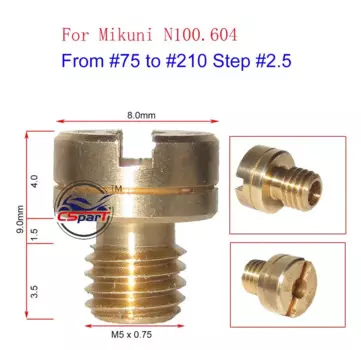 Размер от #75 до #120 M5 * 0,75, основной струйный форсунок карбюратора, сопло для Mikuni N100.604 CVK PE PZ PWK, КАРБЮРАТОР
