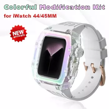Разноцветный ремешок для телефона + ремешок для Apple Watch 45 мм, ремешок с полным покрытием, модификация браслета для iWatch Series SE 8 7 6 5 4 45 мм 44 мм