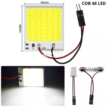 Разноцветный светодиодный светильник T10 C5W COB 48SMD для чтения с чипом, Автомобильный светодиодный светильник для парковки, автомобильная внутренняя панель, купол, светильник для номерного знака NEZABIVAYMASKU Скидк
