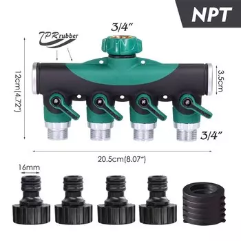 Разветвитель для шланга MUCIAKIE 4 Way 3/4 дюйма